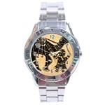 Antique Apparel Art Stainless Steel Analogue Watch Front