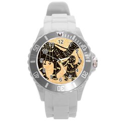 Antique Apparel Art Round Plastic Sport Watch (l) by Modern2018