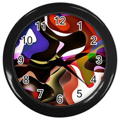 Abstract Full Colour Background Wall Clocks (black) by Modern2018