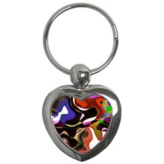 Abstract Full Colour Background Key Chains (heart)  by Modern2018