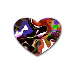 Abstract Full Colour Background Rubber Coaster (heart) 