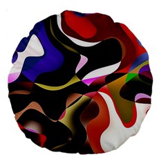 Abstract Full Colour Background Large 18  Premium Round Cushions