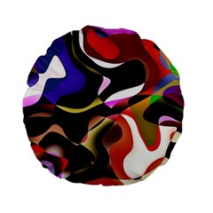 Abstract Full Colour Background Standard 15  Premium Flano Round Cushions by Modern2018