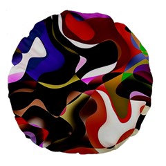 Abstract Full Colour Background Large 18  Premium Flano Round Cushions by Modern2018