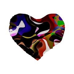 Abstract Full Colour Background Standard 16  Premium Flano Heart Shape Cushions by Modern2018