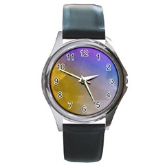 Abstract Smooth Background Round Metal Watch by Modern2018