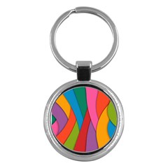 Abstract Background Colrful Key Chains (round)  by Modern2018