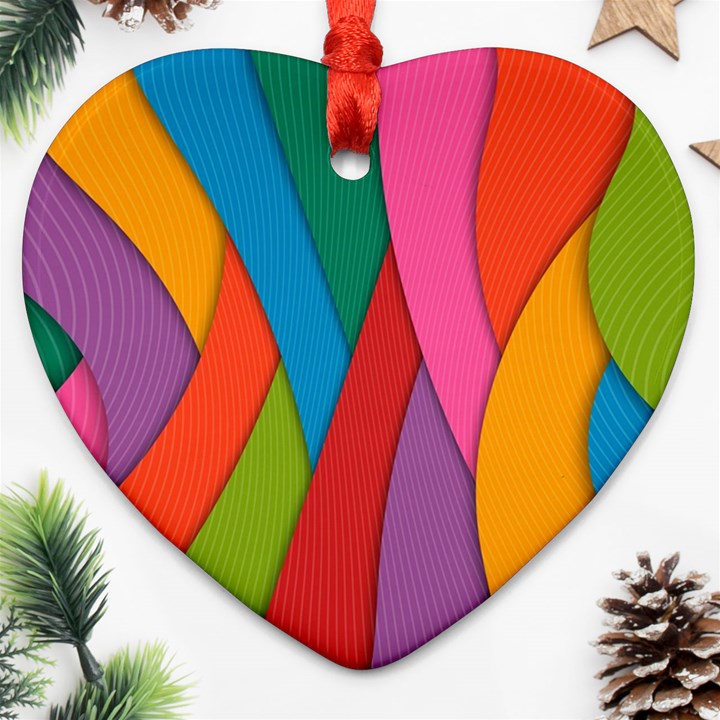 Abstract Background Colrful Heart Ornament (Two Sides)