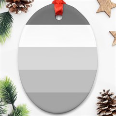 Elegant Shades Of Gray Stripes Pattern Striped Ornament (oval)