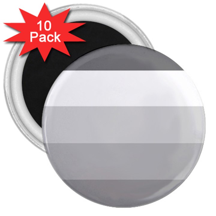 Elegant Shades Of Gray Stripes Pattern Striped 3  Magnets (10 pack) 