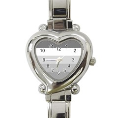 Elegant Shades Of Gray Stripes Pattern Striped Heart Italian Charm Watch by yoursparklingshop