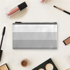 Elegant Shades Of Gray Stripes Pattern Striped Cosmetic Bag (small)  by yoursparklingshop