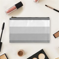 Elegant Shades Of Gray Stripes Pattern Striped Cosmetic Bag (medium)  by yoursparklingshop