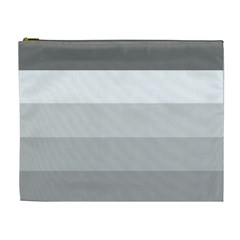 Elegant Shades Of Gray Stripes Pattern Striped Cosmetic Bag (xl) by yoursparklingshop