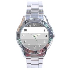 Elegant Shades Of Gray Stripes Pattern Striped Stainless Steel Analogue Watch by yoursparklingshop