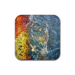 Colorful Abstract Texture  Rubber Coaster (square)  by dflcprints