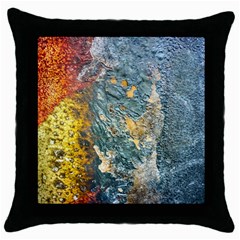 Colorful Abstract Texture  Throw Pillow Case (black) by dflcprints