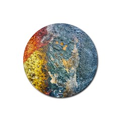 Colorful Abstract Texture  Rubber Round Coaster (4 Pack)  by dflcprints