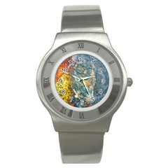 Colorful Abstract Texture  Stainless Steel Watch by dflcprints