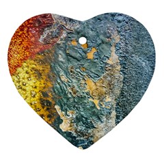 Colorful Abstract Texture  Heart Ornament (two Sides) by dflcprints