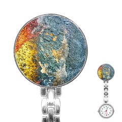 Colorful Abstract Texture  Stainless Steel Nurses Watch by dflcprints