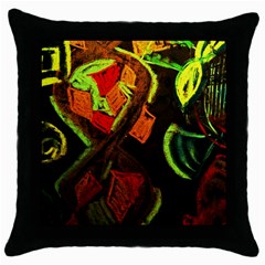 Girls Curiosity 4 Throw Pillow Case (Black)