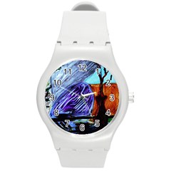 House Will Be Built 8 Round Plastic Sport Watch (m) by bestdesignintheworld