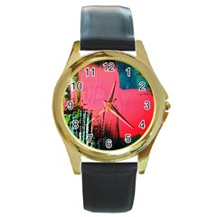 Humidity 12 Round Gold Metal Watch by bestdesignintheworld