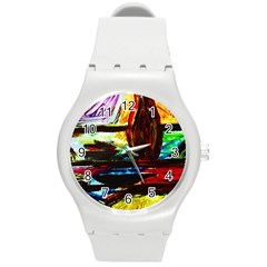 House Will Be Built 2 Round Plastic Sport Watch (m) by bestdesignintheworld