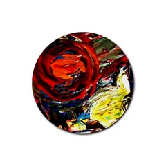 Sunset In A Mountains Rubber Coaster (round)  by bestdesignintheworld