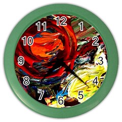 Sunset In A Mountains Color Wall Clocks by bestdesignintheworld