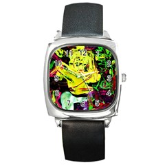 Spooky Attick 3 Square Metal Watch by bestdesignintheworld