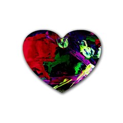 Spooky Attick 4 Rubber Coaster (heart)  by bestdesignintheworld