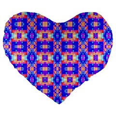 Artwork By Patrick-colorful-33 Large 19  Premium Heart Shape Cushions by ArtworkByPatrick