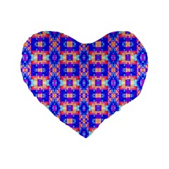 Artwork By Patrick-colorful-33 Standard 16  Premium Flano Heart Shape Cushions by ArtworkByPatrick