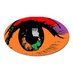 Eyes Makeup Human Drawing Color Oval Magnet by Simbadda