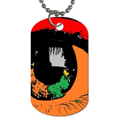 Eyes Makeup Human Drawing Color Dog Tag (one Side) by Simbadda