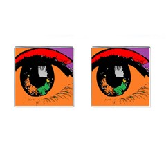 Eyes Makeup Human Drawing Color Cufflinks (square) by Simbadda