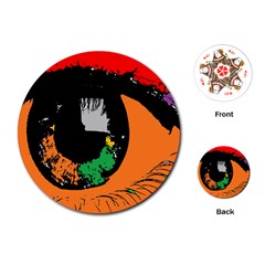 Eyes Makeup Human Drawing Color Playing Cards (round)  by Simbadda