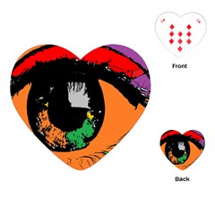 Eyes Makeup Human Drawing Color Playing Cards (heart)  by Simbadda