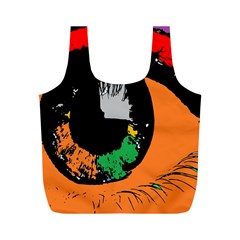 Eyes Makeup Human Drawing Color Full Print Recycle Bags (m)  by Simbadda