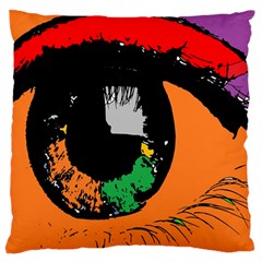 Eyes Makeup Human Drawing Color Large Flano Cushion Case (two Sides) by Simbadda