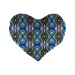 Artwork By Patrick-colorful-34 Standard 16  Premium Flano Heart Shape Cushions by ArtworkByPatrick