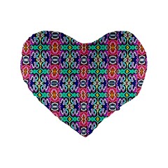 Artwork By Patrick-colorful-34 1 Standard 16  Premium Heart Shape Cushions by ArtworkByPatrick