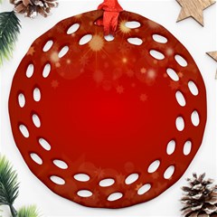 Background Abstract Christmas Round Filigree Ornament (two Sides) by Simbadda