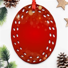 Background Abstract Christmas Oval Filigree Ornament (two Sides) by Simbadda