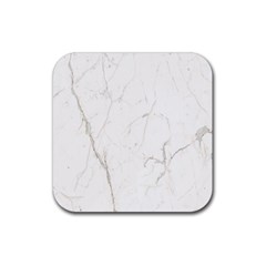 White Marble Tiles Rock Stone Statues Rubber Coaster (square)  by Simbadda