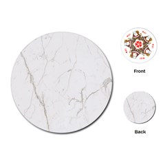 White Marble Tiles Rock Stone Statues Playing Cards (round)  by Simbadda