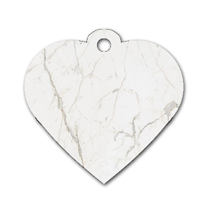 White Marble Tiles Rock Stone Statues Dog Tag Heart (Two Sides)