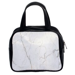 White Marble Tiles Rock Stone Statues Classic Handbags (2 Sides) by Simbadda